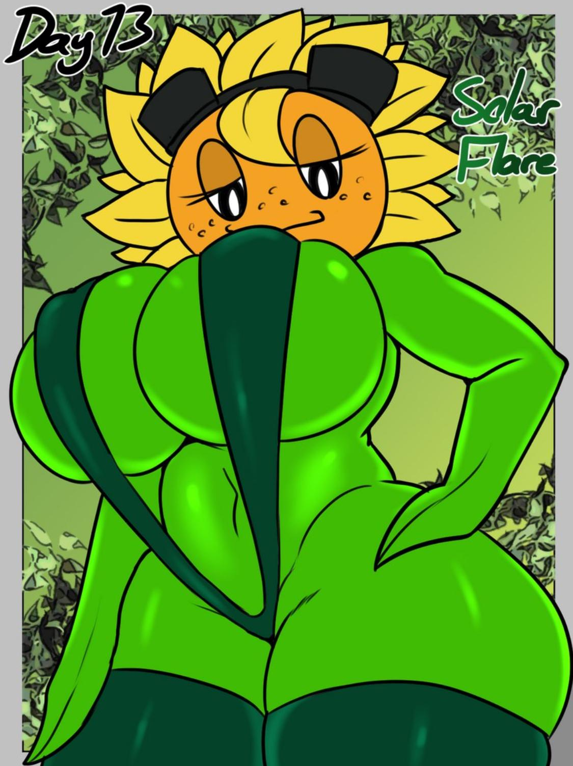 Грудастая дама-подсолнух из пвза 